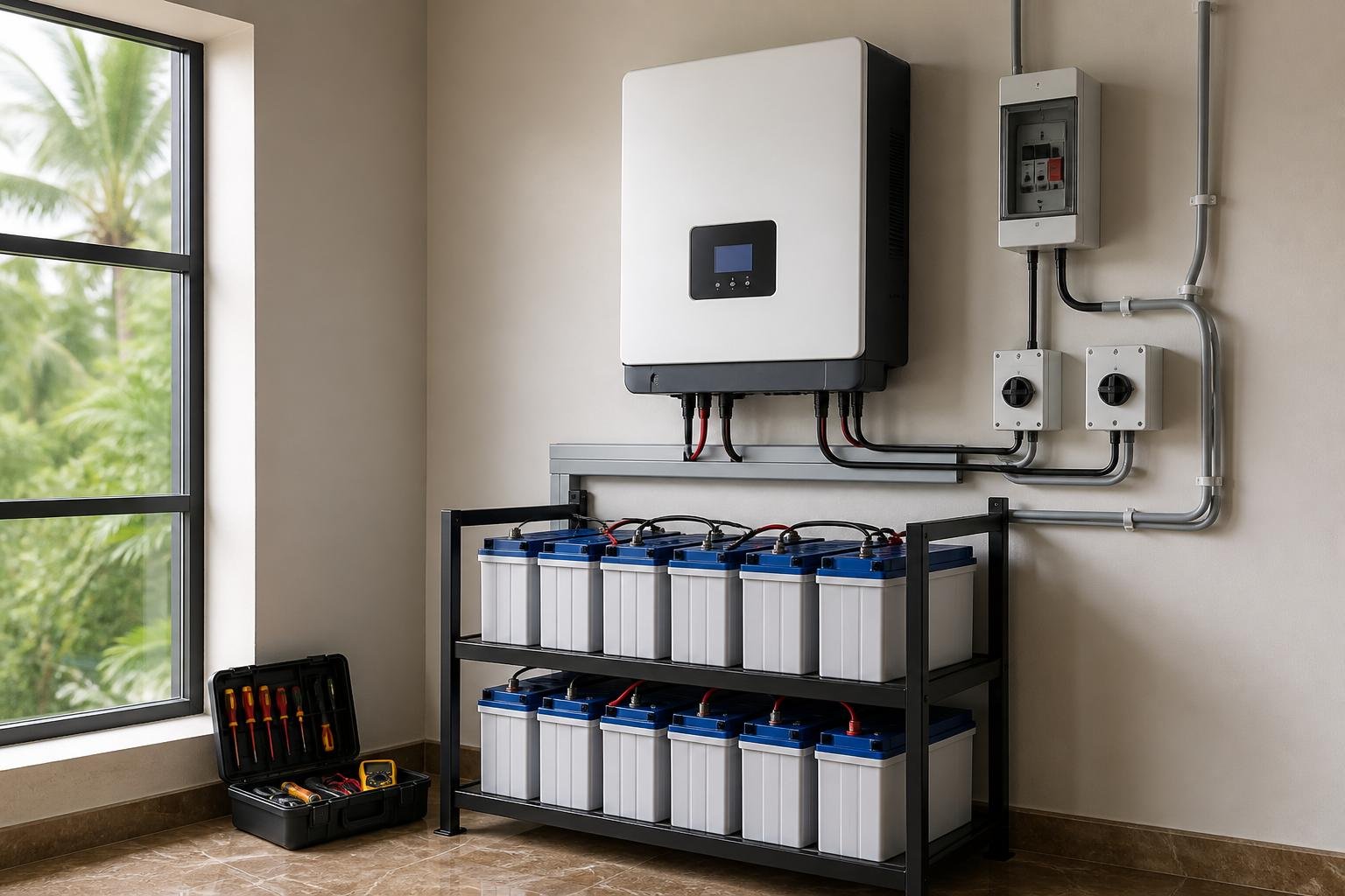 Inverter and battery backup setup